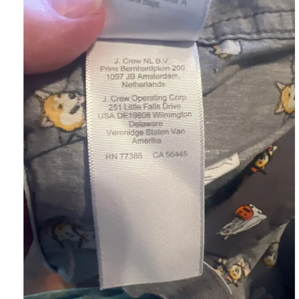 Re-Imagined J Crew 100% Cotton Boxers Shorts Halloween Dogs Gray Open Fly Unisex